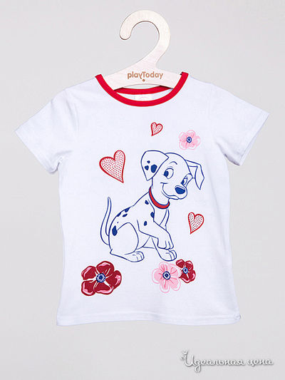 Футболка PlayToday, цвет белый, красный