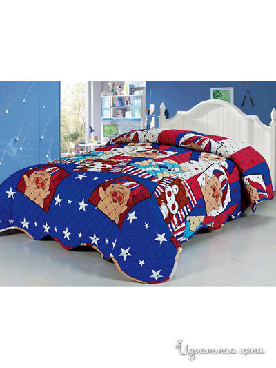 Покрывало стеганое, 160х220 см Softline, цвет синий, красный