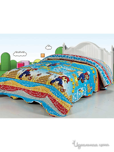 Покрывало стеганое, 160х220 см Softline, цвет голубой