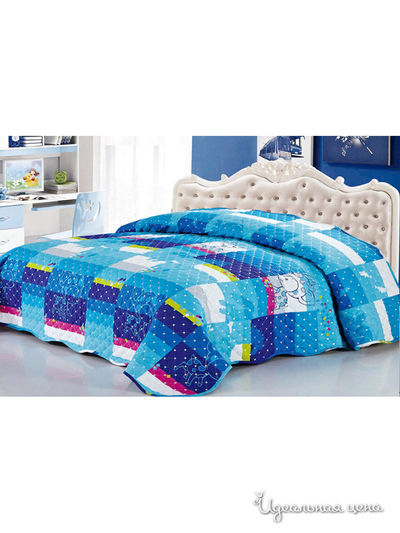Покрывало стеганое, 160х220 см Softline, цвет голубой, синий