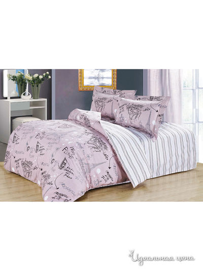 Комплект постельного белья 2-спальные Softline, цвет розовый, серый