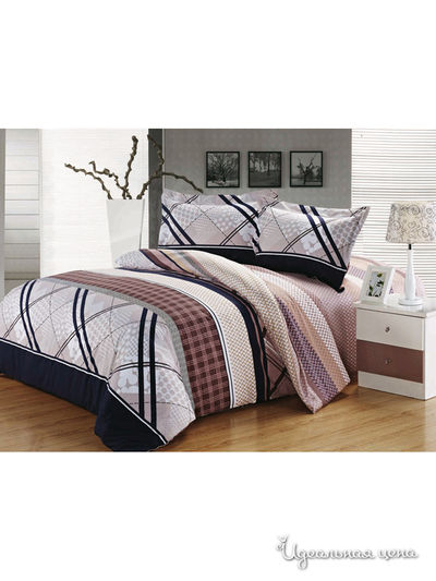 Комплект постельного белья 2-спальные Softline, цвет бежевый, коричневый