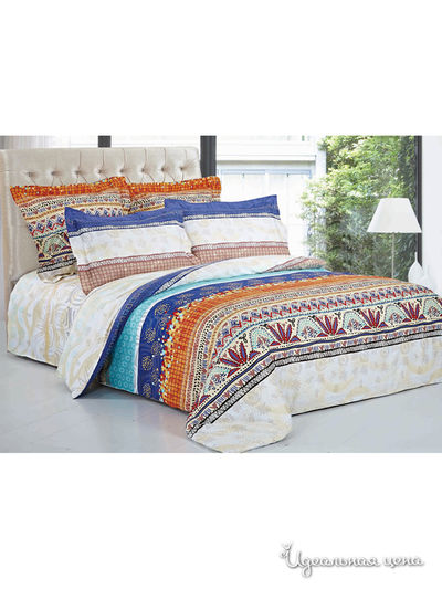 Комплект постельного белья 1.5-спальный Softline, цвет бежевый, синий