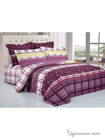 Комплект постельного белья Евро Softline, цвет бордовый