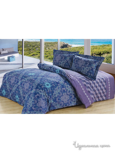 Комплект постельного белья 2-спальные Softline, цвет синий, сиреневый