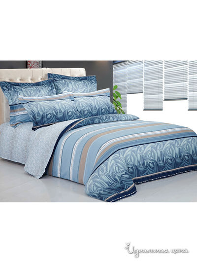 Комплект постельного белья Евро Softline, цвет голубой