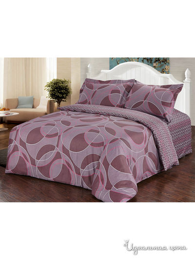 Комплект постельного белья Евро Softline, цвет бордовый