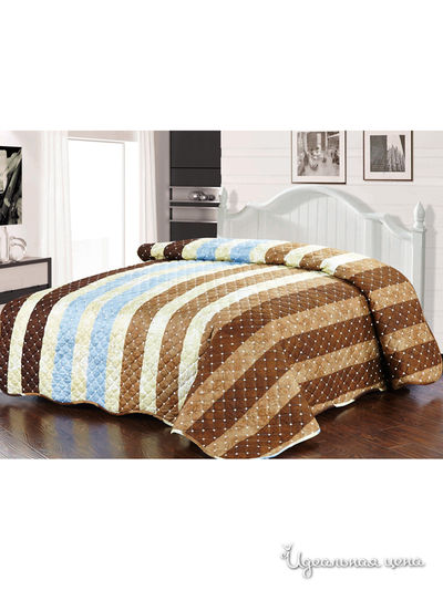 Покрывало стеганое, 220х240 см Softline, цвет коричневый, бежевый