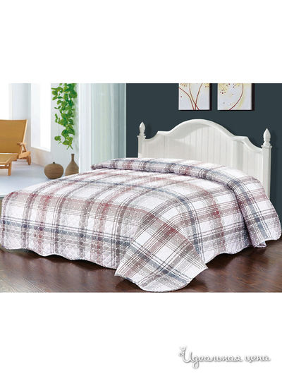 Покрывало стеганое, 220х240 см Softline, цвет серый, бежевый