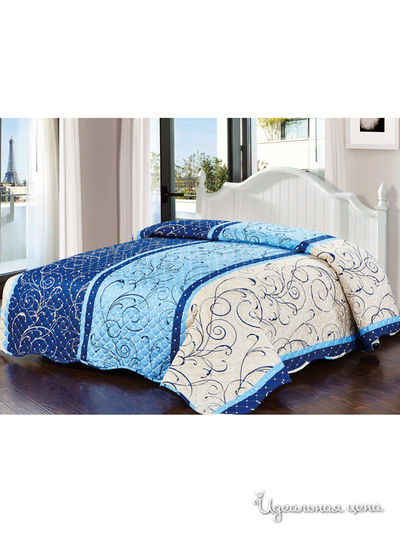 Покрывало стеганое, 220х240 см Softline, цвет синий, голубой