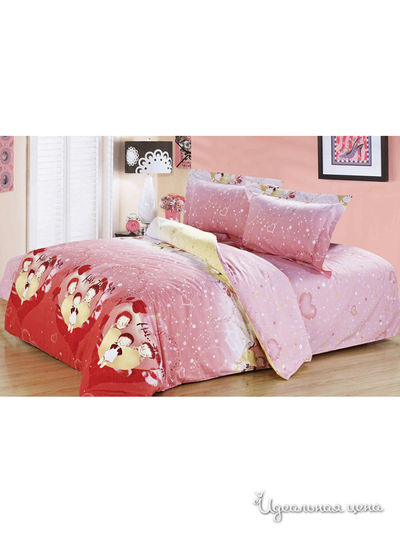 Комплект постельного белья, 1,5-спальный Softline, цвет розовый, коричневый