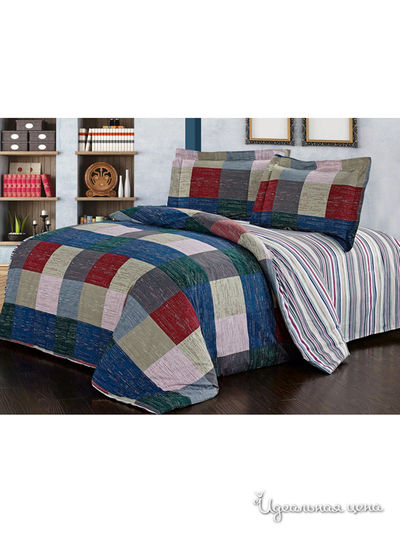 Комплект постельного белья, 1,5-спальный Softline, цвет синий, красный, зеленый