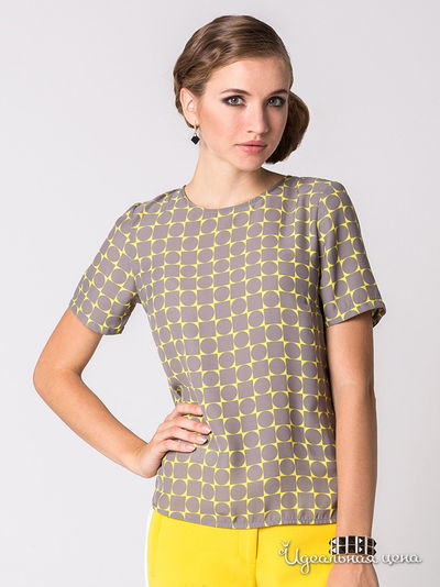 Блуза Viaggio Donna, цвет желтый, серый