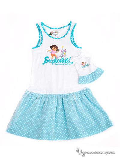 Платье Button Blue, цвет белый , Голубой