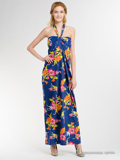 Платье Terranova, цвет синий, оранжевый, розовый