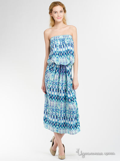 Платье Terranova, цвет голубой, белый