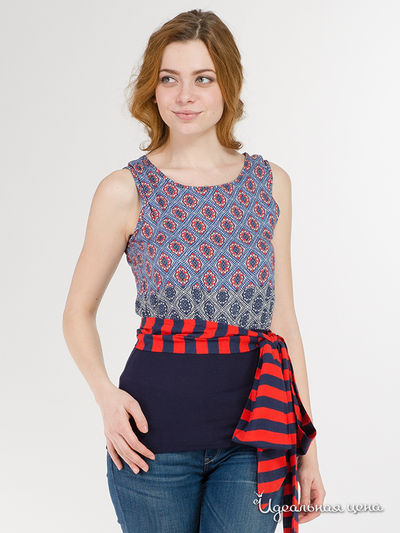 Топ Fornarina, цвет синий, красный