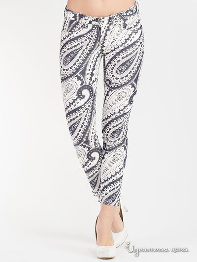 Брюки Fornarina, цвет синий, молочный