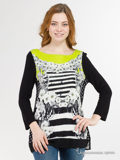 Джемпер Passport, цвет черный, салатовый, молочный