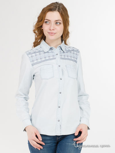 Блуза Pepe Jeans London, цвет голубой