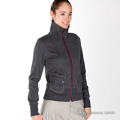 Кофта женская серая, с накладными карманами Puma