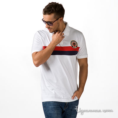 Поло RG-512, цвет цвет белый / синий / красный