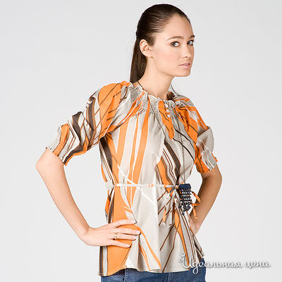 Блузка Mexx, цвет цвет серый / оранжевый