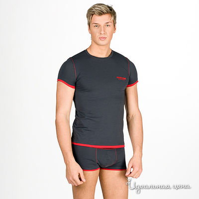 Футболка Roberto Cavalli, цвет цвет темно-серый / красный