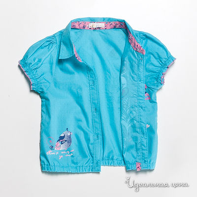 Блузка бирюзовая для девочки, рост 98-140см