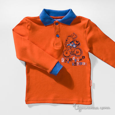 Рубашка оранжевая с дл.рукавом для мальчика, рост 104-122 см