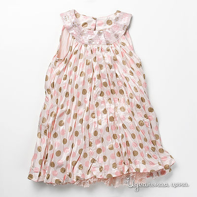 Платье Gulliver для девочки, цвет белый / розовый / бежевый