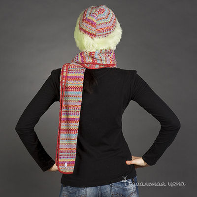 Комплект шапка и шарф, разноцветный