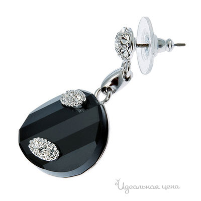 Серьги Crocus, цвет цвет серебряный / черный