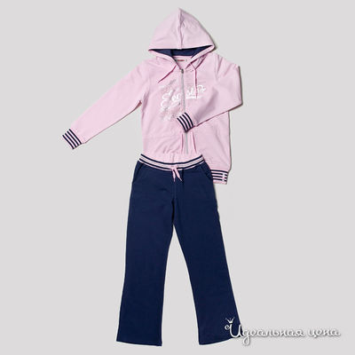 Комплект розовый: футболка, толстовка и брюки, рост 128-164 см