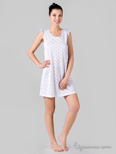 Сорочка Nataliette Cherie, цвет цвет белый / принт горох