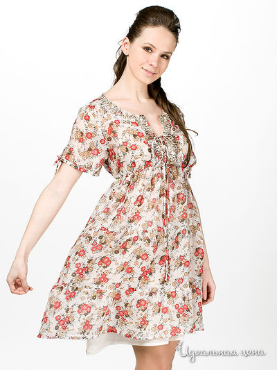 Платье Cristina Gavioli, цвет цвет бежевый / красный
