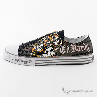 Кеды Ed Hardy, цвет цвет серый / черный