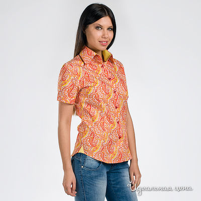 Рубашка Jess France, цвет цвет коралловый / желтый