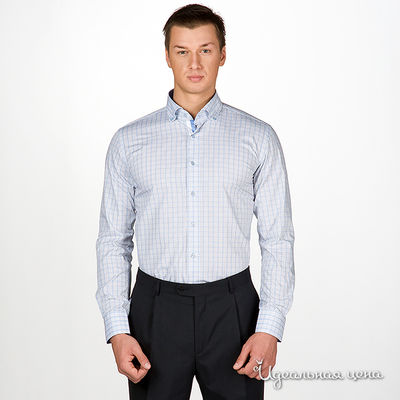 Сорочка poggino, цвет цвет белый / голубой