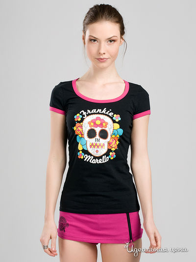 Футболка Frankie Morello, цвет цвет черный / розовый