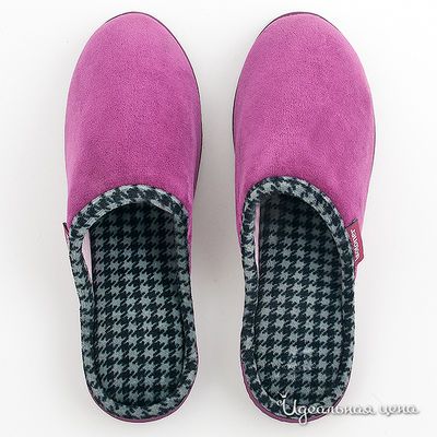 Тапочки Isotoner, цвет цвет орхидеевый / черный / серый