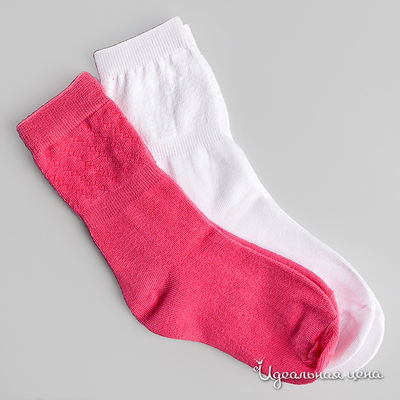 Комплект носков Gulliver для девочки, цвет белый / розовый, 2 шт.