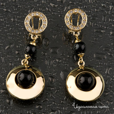 Серьги "Черный агат" Angello Ricci
