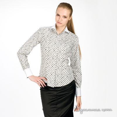 Рубашка Alonzo Corrado женская, цвет белый / серая полоска