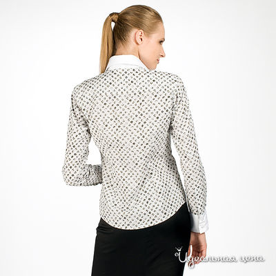 Рубашка Alonzo Corrado женская, цвет белый / серая полоска