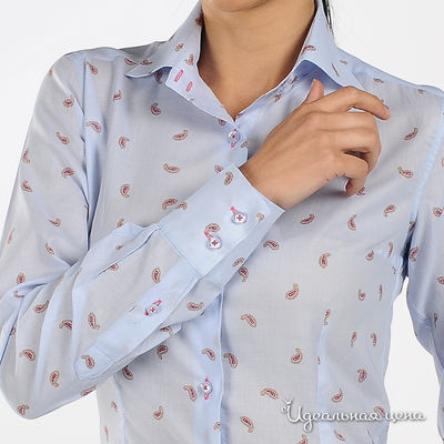 Рубашка Alonzo Corrado женская, цвет бледно-голубой / принт турецкий огурец