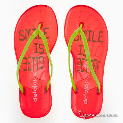 Пляжные тапочки De Fonseca, цвет цвет красный / салатовый