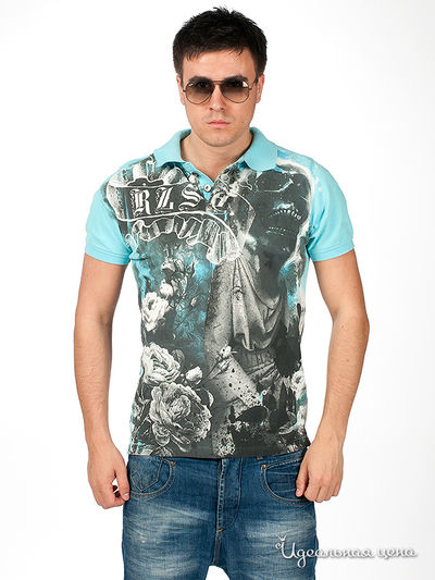 Поло RZST, цвет цвет бирюзовый