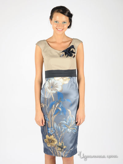 Платье Rinascimento, цвет цвет голубой / бежевый