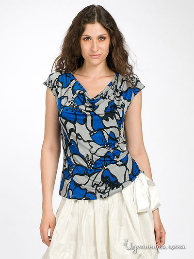 Блуза MadamT, цвет сине-серая